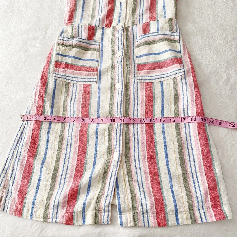 Linen Blend Vertical Stripe Dress with Pockets - Picture 5 of 8